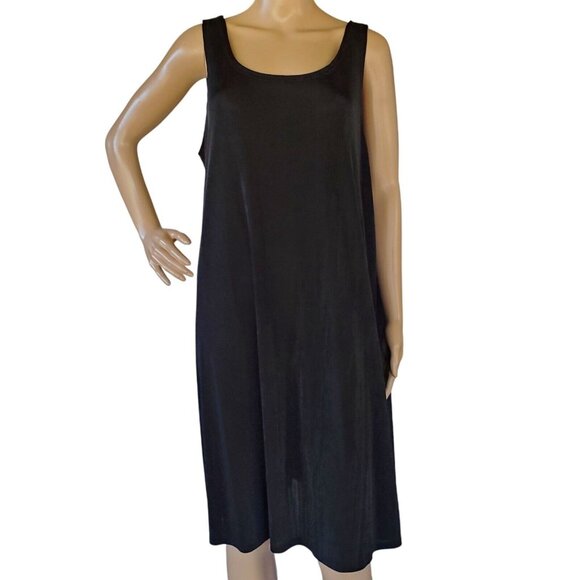 Vintage Fern Bratten Tank Tent Dress Women's 1X Black Knit Stretch Sleeveless - Picture 3 of 10